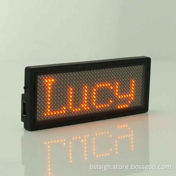 Orange Color LED Name Badge (BST1236SO)